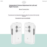 HA8 bone conduction earphone amplifly hear specially designed for seniors with independent volume adjustment for each side.
