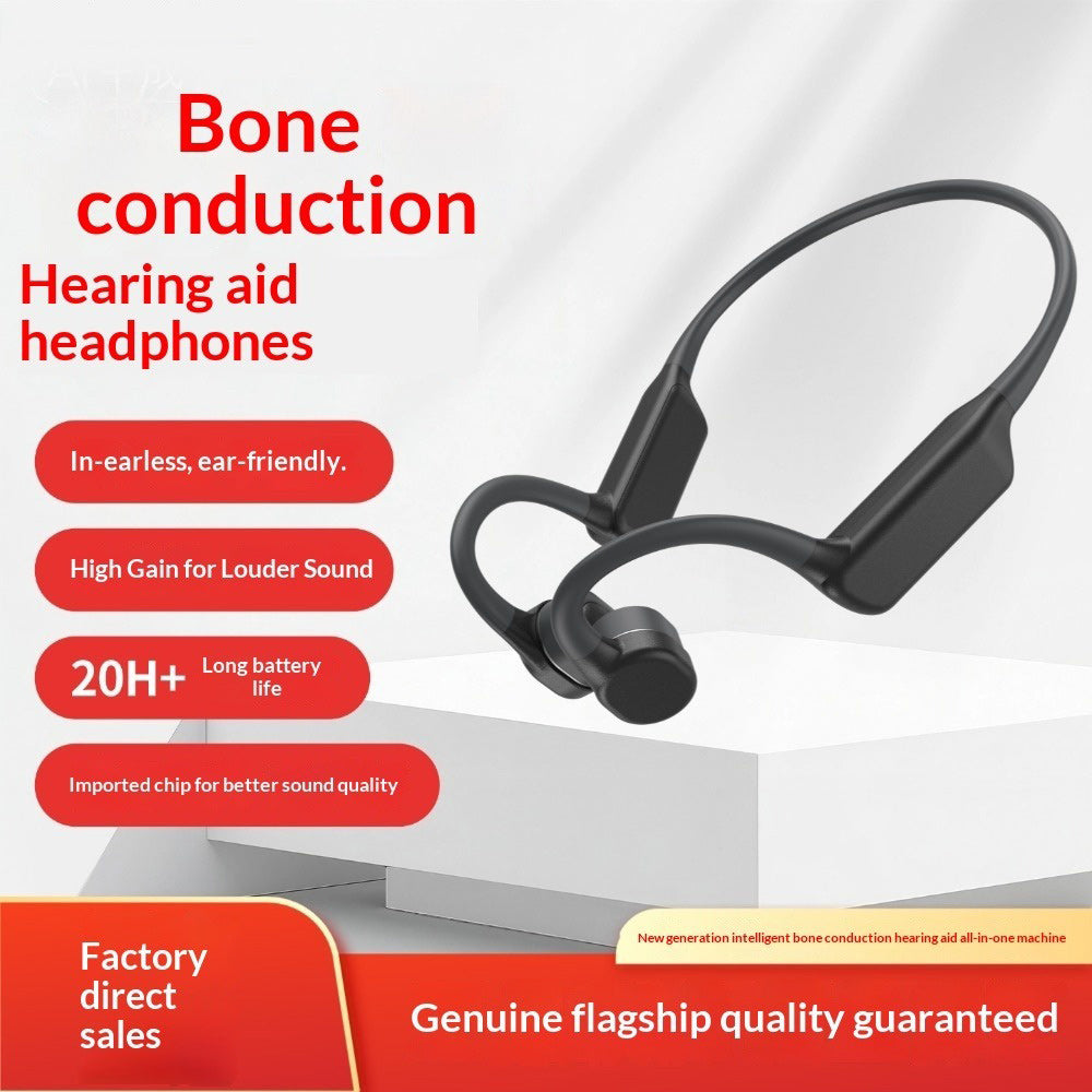 The BDS-101 bone conduction hearing aid headphones feature magnetic charging, independent adjustment for each ear canal, and an integrated design specifically for seniors.