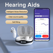 TS616D Binaural Hearing Aid with Intelligent Noise Cancellation, Digital In-Ear 16-Channel, App-Based Intelligent Fitting, and Behind-the-Ear Sound Amplifier for Seniors