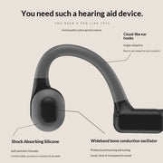The BDS-101 bone conduction hearing aid headphones feature magnetic charging, independent adjustment for each ear canal, and an integrated design specifically for seniors.