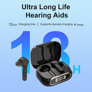 In-ear hearing aid for seniors, sound amplifier, noise reduction, 16-channel Bluetooth phone mode, dual-ear chip.