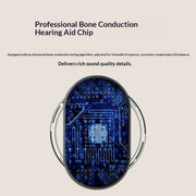 The BDS-101 bone conduction hearing aid headphones feature magnetic charging, independent adjustment for each ear canal, and an integrated design specifically for seniors.