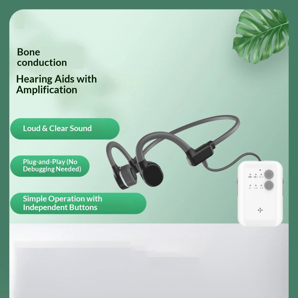 HA8 bone conduction earphone amplifly hear specially designed for seniors with independent volume adjustment for each side.