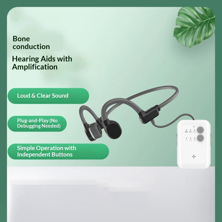 HA8 bone conduction earphone amplifly hear specially designed for seniors with independent volume adjustment for each side.